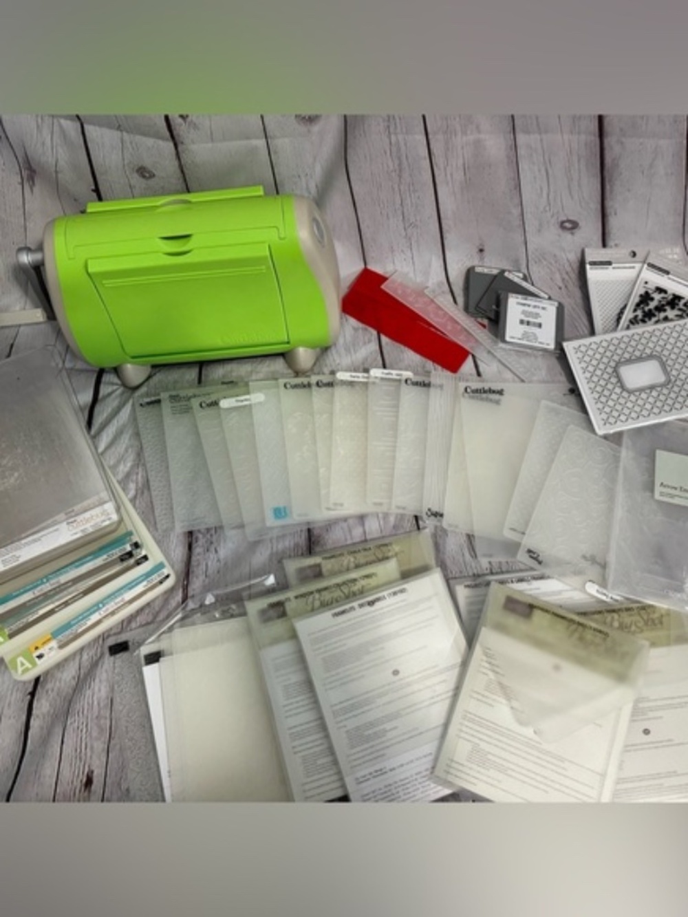 Huge Cricut Cuttlebug Lot - emboss plates, framelits, monogram